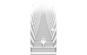 Φωτοταπετσαρία πόρτας - Photo wallpaper - White stairs and jewels I 70X210 εκ