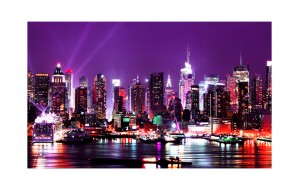 Φωτοταπετσαρία - Rainbow city lights - New York 450Χ270εκ