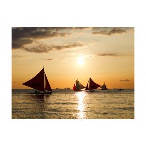 Φωτοταπετσαρία - sailing boats - sunset 200x154 εκ