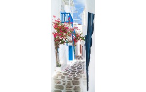 Φωτοταπετσαρία πόρτας - Walk through Santorini 70X210 εκ
