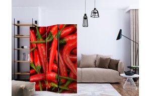 Παραβάν - διαχωριστικό χώρου με τρία τμήματα - chili pepper - background  135 x 172 ε&ka