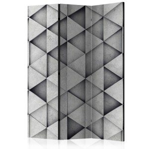 Παραβάν - διαχωριστικό χώρου με τρία τμήματα - Grey Triangles  135 x 172 εκ.
