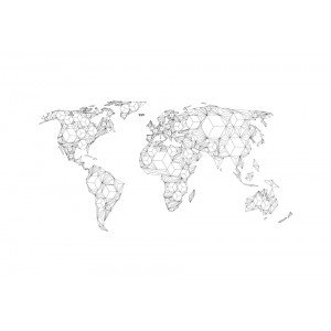 Ταπετσαρία XXL - Map of the World - white solids 550x270 εκ