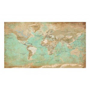 Ταπετσαρία XXL - Turquoise World Map II 500x280 εκ