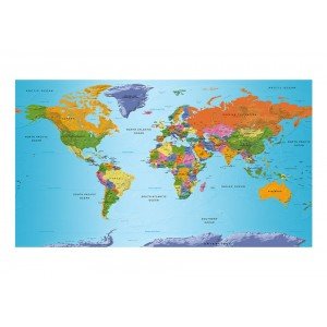 Ταπετσαρία XXL - World Map: Colourful Geography II 500x280 εκ