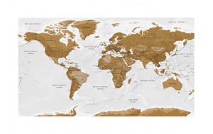 Ταπετσαρία XXL - World Map: White Oceans II 500x280 εκ