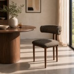 Modena καρέκλα τραπεζαρίας με υφασμάτινη επένδυση σε γκρι απόχρωση και καφέ μεταλλικά πόδια 51x50x70 εκ - ART-047-6236