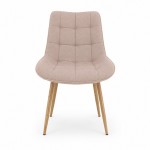 Almo καρέκλα τραπεζαρίας με βελούδινη επένδυση σε μπεζ απόχρωση και καφέ μεταλλικά πόδια 53x50x88 εκ - ART-047-6274