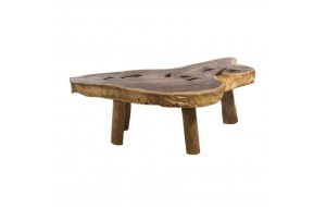 Τραπέζι σαλονιού ξύλινο suar σε καφέ απόχρωση 120x78x37.5 εκ