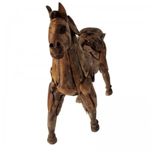 Διακοσμητικό άλογο ξύλινο καφέ επιτραπέζιο 60x15x45 εκ