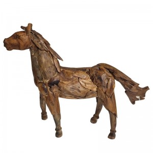 Διακοσμητικό άλογο ξύλινο καφέ επιτραπέζιο 60x15x45 εκ