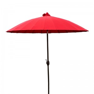 Carlisle μεταλλική κόκκινη ομπρέλα ηλίου με ατσάλινο μαύρο σκελετό 200x230 εκ