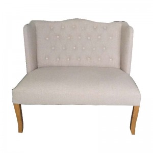 Emery καναπές διθέσιος με καπιτονέ πλάτη σε λευκή απόχρωση 110x75x96 εκ