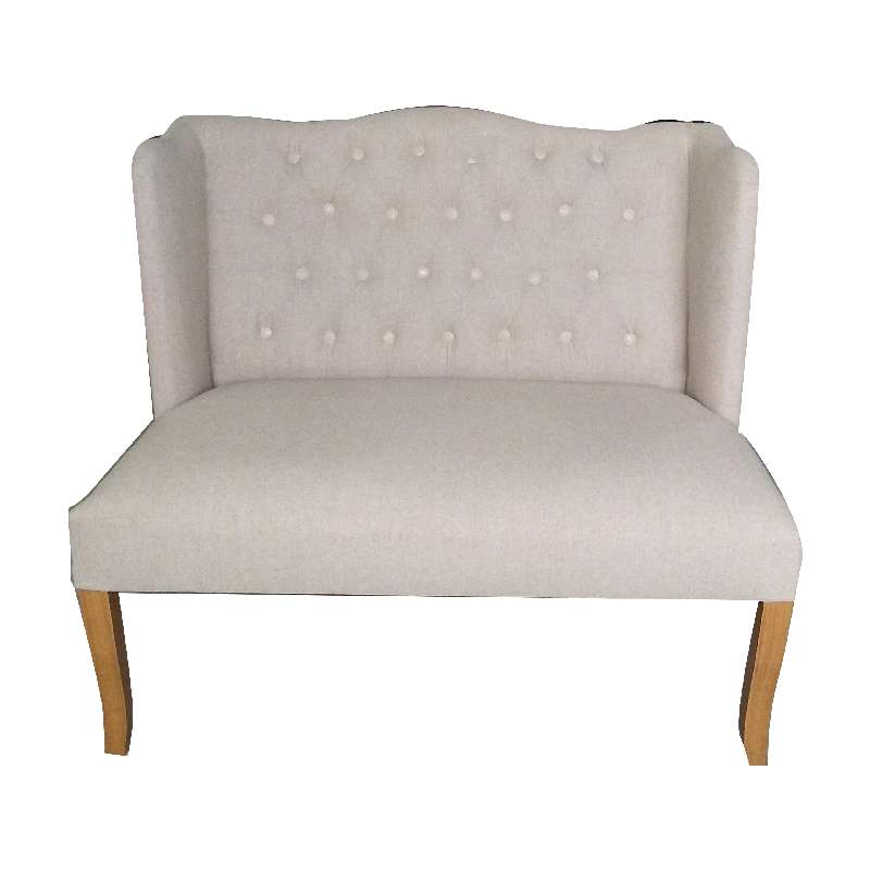 Emery καναπές διθέσιος με καπιτονέ πλάτη σε λευκή απόχρωση 110x75x96 εκ