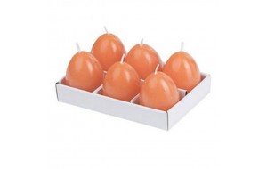 Κεριά σε σχήμα αυγό πορτοκαλί σετ των έξι τεμαχίων
