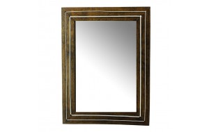 Καθρέφτης σε ξύλινη κορνίζα με ασημί λεπτομέρεια 41x61 εκ