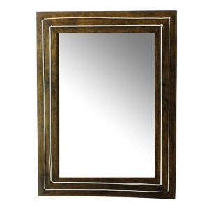 Καθρέφτης σε ξύλινη κορνίζα με ασημί λεπτομέρεια 41x61 εκ