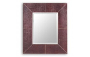 Καθρέπτης τοίχου Dash με πλαίσιο από μπορντό δέρμα 70x80 εκ