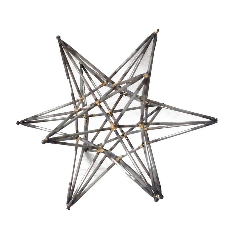 Διακοσμητικό μεταλλικό αστέρι σε γκρι χρώμα 20x20x20 εκ