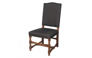 Καρέκλα alba μαύρη με καμπαράδες και ξύλινα καφέ πόδια 54.6x52x108.7 εκ