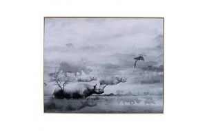 Πίνακας διακοσμητικός Foggy με μεταλλικό πλαίσιο 150x5x125 εκ