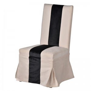 Ξύλινη καρέκλα τραπεζαρίας με κάλυμμα υφασμάτινο δίχρωμο 25Χ52Χ109 εκ