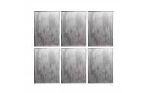 Industrial καθρέπτες τοίχου διακοσμητικοί σετ των έξι τεμαχίων από μέταλλο 39x52 εκ