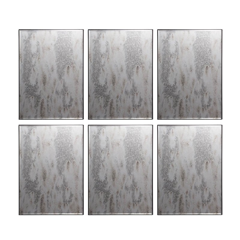 Industrial καθρέπτες τοίχου διακοσμητικοί σετ των έξι τεμαχίων από μέταλλο 39x52 εκ | Echo Deco
