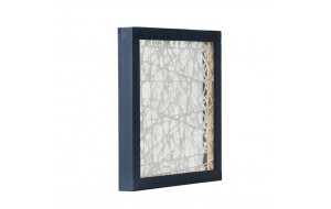 Διακοσμητικό τοίχου τετράγωνο με μαύρο πλαίσιο ivory και indigo σετ δύο τεμαχίων 39 εκ