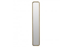 Επιτοίχιος μεταλλικός καθρέπτης με χρυσό πλαίσιο 21x121 εκ