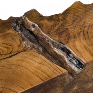 Vlal μασίφ τραπέζι σαλονιού σε σχήμα κορμού δέντρου σε φυσική απόχρωση 180x40x80 εκ