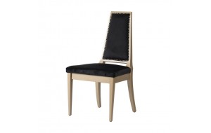 Καρέκλα Vintage τραπεζαρίας βελούδινη royal μαύρη με ξύλινα πόδια 50.8x58.4x97.8 εκ