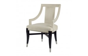 Καρέκλα λευκή με μπράτσα και μαύρα πόδια 58.9x61x92 εκ 
