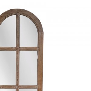 Mirroki επιτοίχιος καθρέπτης με ξύλινο πλαίσιο σε φυσική απόχρωση 150x49 εκ