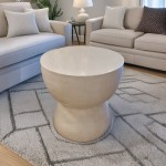 Solid βοηθητικό τραπεζάκι σαλονιού από terrazzo σε λευκή απόχρωση 60x61 εκ