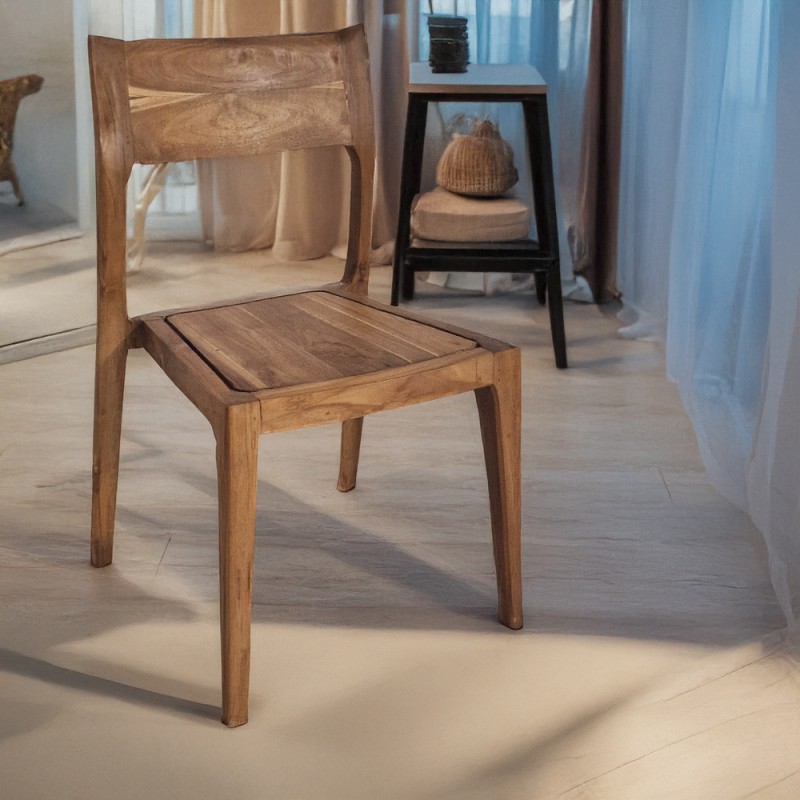 Munggur ξύλινη καρέκλα σε φυσική απόχρωση 47x55x83 εκ