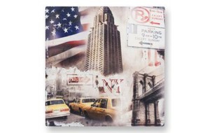 New York διακοσμητικός πίνακας ζωγραφικής σε καμβά 50x3x50 εκ