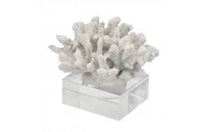 Διακοσμητικό επιτραπέζιο κοράλλι σε λευκό χρώμα 21x19x16 εκ
