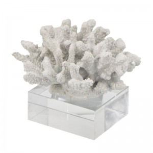 Διακοσμητικό επιτραπέζιο κοράλλι σε λευκό χρώμα 21x19x16 εκ