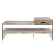 Μίνιμαλ ξύλινο τραπέζι σαλονιού με ένα συρτάρι και γυάλινα πλαϊνά 110x60x45 εκ