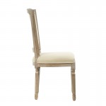 Αντικέ καρέκλα υφασμάτινη με ξύλο σε μπεζ απόχρωση 50x54x99 εκ