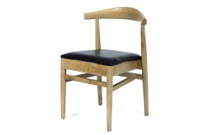 Καρέκλα ξύλινη γκρι πατίνα με κάθισμα τεχνόδερμα 56x46x76 εκ
