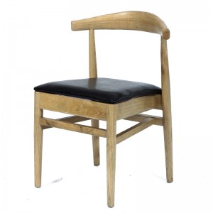 Καρέκλα ξύλινη γκρι πατίνα με κάθισμα τεχνόδερμα 56x46x76 εκ