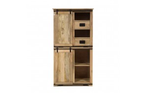 Aatrox ξύλινος μπουφές σε φυσική απόχρωση με δύο συρόμενες πόρτες για αποθήκευση 90x45x170 εκ