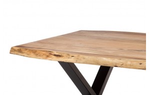 Industrial τραπέζι φαγητού από ξύλο και μέταλλο 220x100x76 εκ
