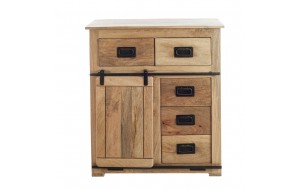 Aatrox ξύλινος μπουφές σε φυσική απόχρωση με πέντε συρτάρια και ένα συρόμενο πορτάκι 90x45x100 εκ