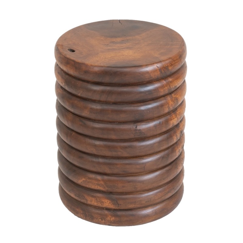 Woody βοηθητικό τραπεζάκι σαλονιού σκαλιστό από ξύλο suar σε φυσική απόχρωση 32x42 εκ