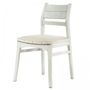 Mindy ξύλινη country καρέκλα με ύφασμα σε λευκό χρώμα 42x46x85 εκ