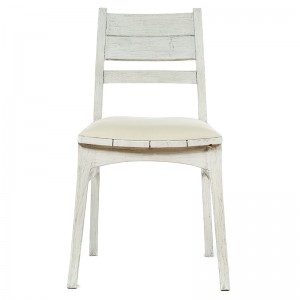 Mindy ξύλινη country καρέκλα με ύφασμα σε λευκό χρώμα 42x46x85 εκ