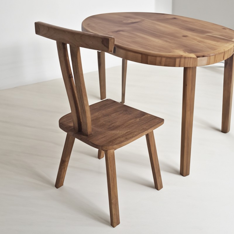 Munggur ξύλινη καρέκλα σε φυσική απόχρωση 53x45x93 εκ